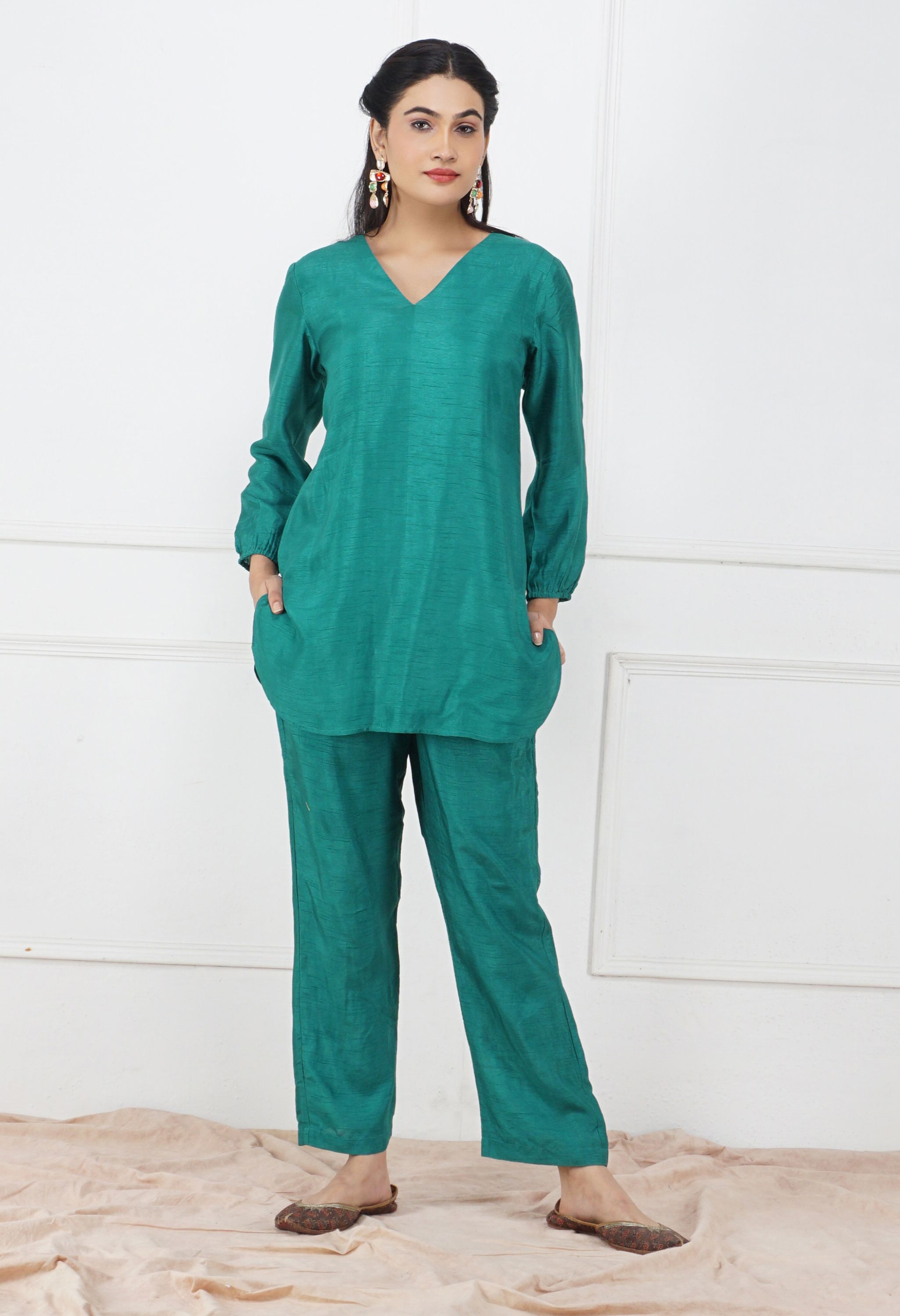 Silk Co Ord Set | Women Silk Clothing Set Online